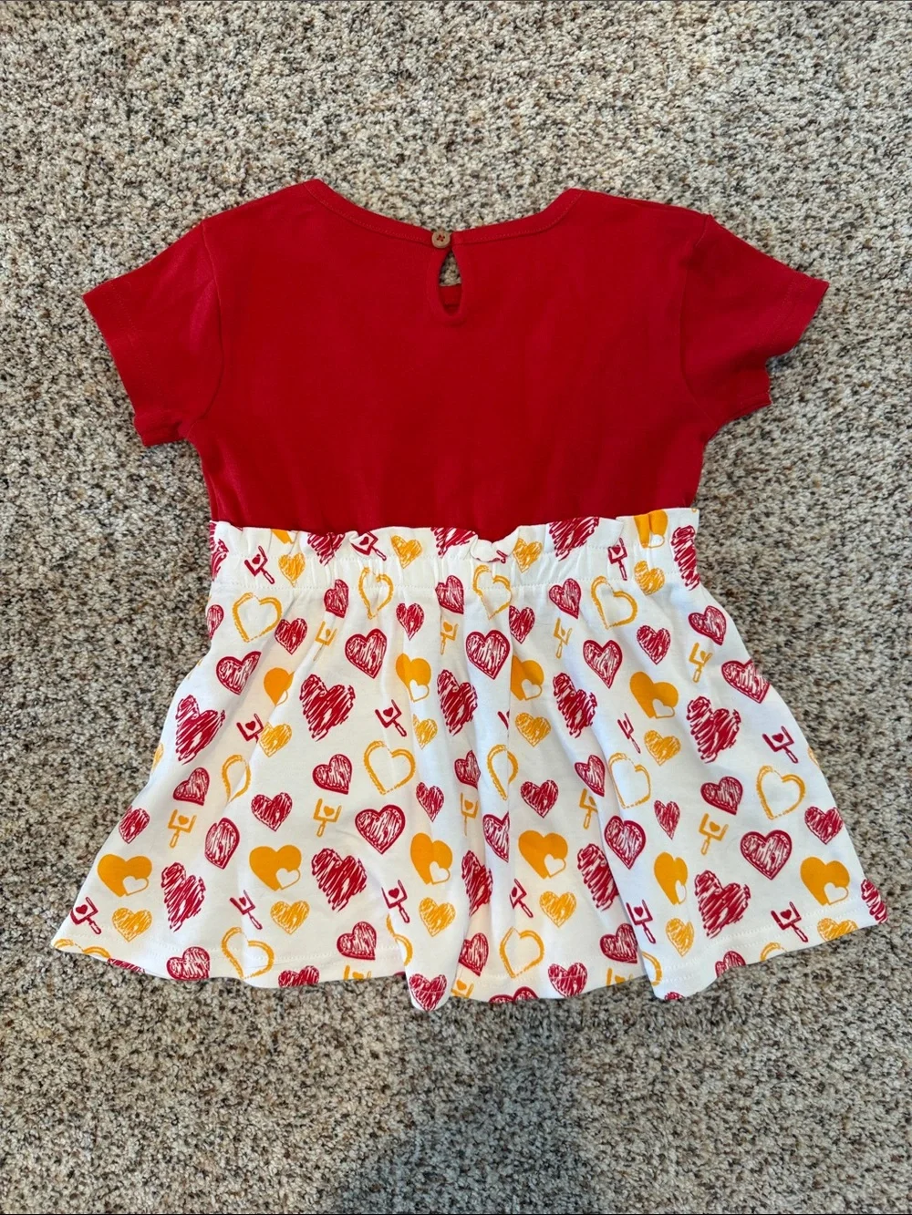 NFL Kansas City Chiefs Red and White Heart Print Girls Dress